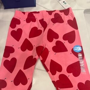 Carter's Pink and Red Heart Leggings